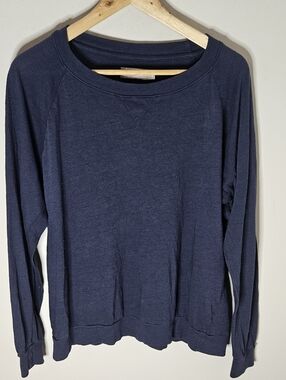 Nation Ltd Raglan Sleeve Tee Sweatshirt Long Sleeve Navy Blue S Small